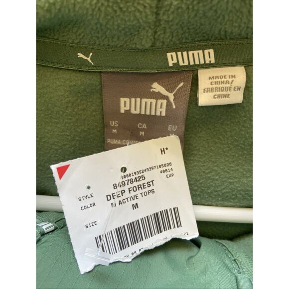 PUMA Green RadCal Polarfleece Half-Zip Hooded Sweatshirt Mens Medium 84978425 - Picture 9 of 15